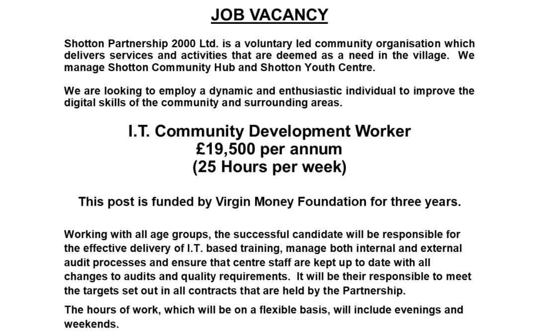 Vacancy for IT Community Development Worker