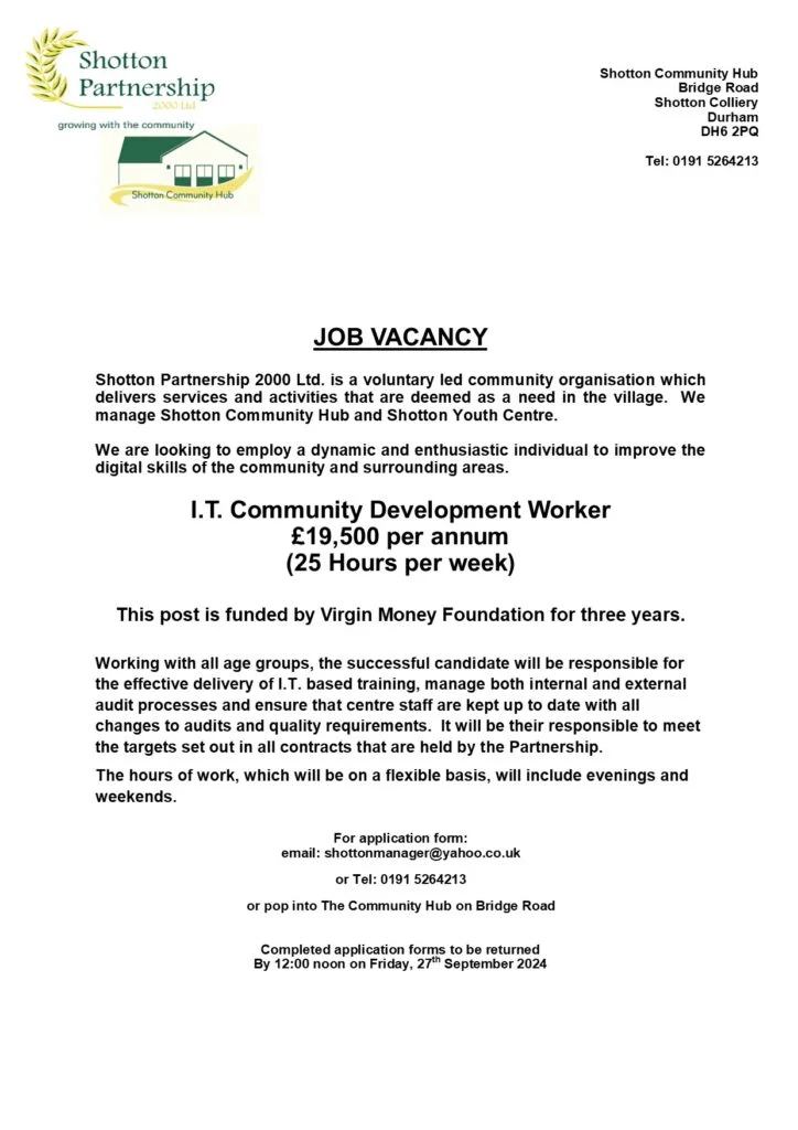 Job Vacancy IT Community Worker