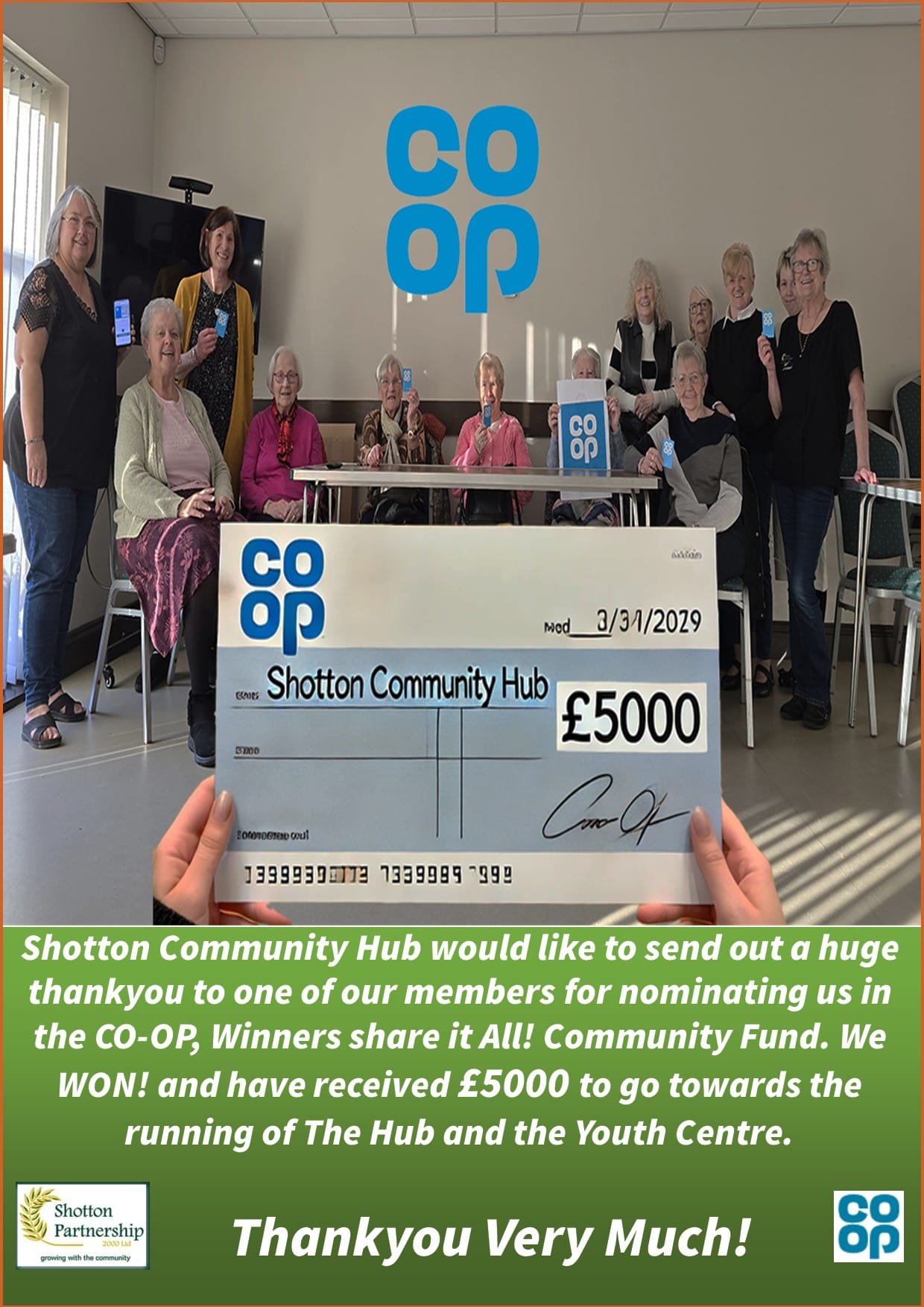 Co-op members nominated Shotton Community Hub